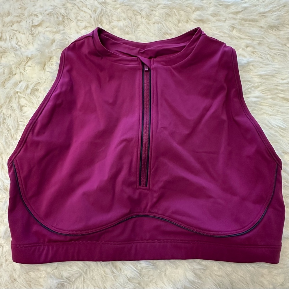 Sweaty Betty Berry Front-Zip High Neck Sports Bra